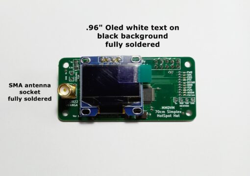 VK4NGA Simplex MMDVM/Modem Hat with OLED Screen & SMA Antenna
